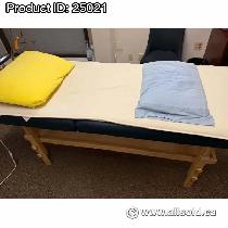 Wood Massage Therapy Exam Table w/ Blue Padding - Photo 2