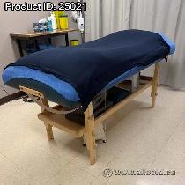 Wood Massage Therapy Exam Table w/ Blue Padding - Photo 3