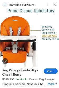 Peg Perego Highchair-Half the retail price! - Photo 2
