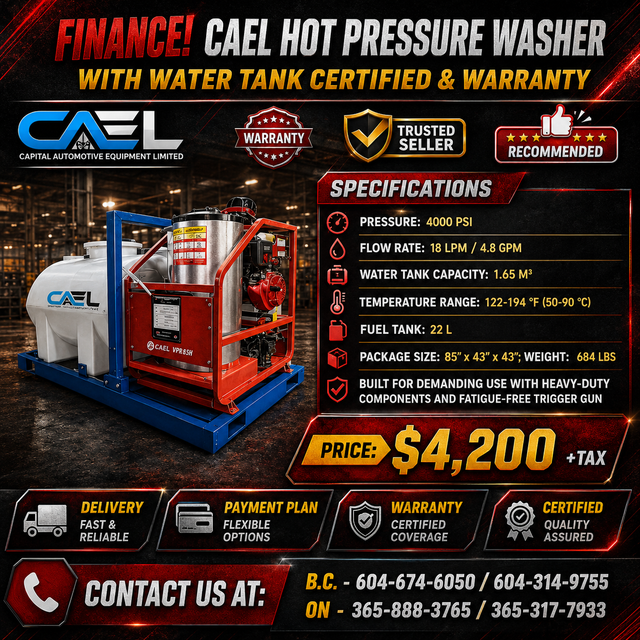 CAEL Hot Pressure Washer with Water Tank Certified & Warranty