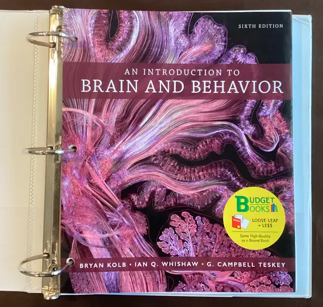 Psychology, Brain and Behaviour By Kolb, 6th Edition