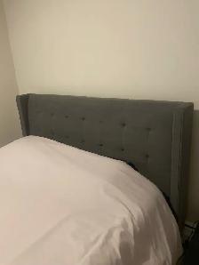 Grey Upholstered Queen Size Bed - Photo 2
