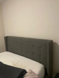 Grey Upholstered Queen Size Bed - Photo 3