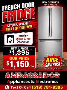 NEW 36" GE Fridge (Internal Ice & Water Dispenser)