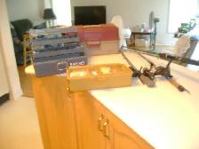 FISHING GEAR - TACKLE BOX  WITH LURES   AND   ROD WITH REEL