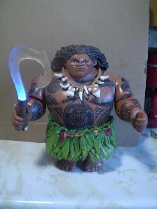 DISNEY  MAUI DOLL FROM MOANA MOVIE-LIGHTED HOOK-USED-WORKS-$25