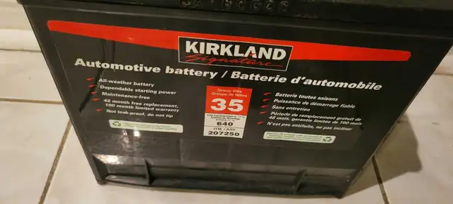 Kirkland group 35 car battery 2026 100% battery