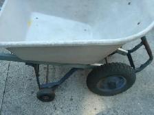Contractors style wheelbarrow,, dual wheels, rear wheels, used - Photo 3