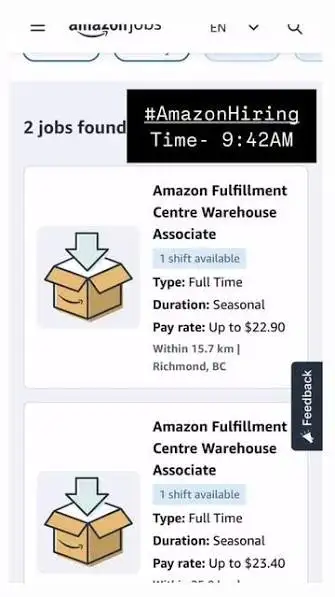 amazon warehouse shift
