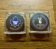 Toronto Maple Leafs Bobby Baun & Ron Ellis Encased Hockey Pucks - Photo 2