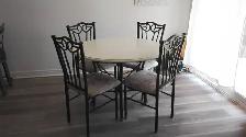 Round Dining Table and Four Chairs