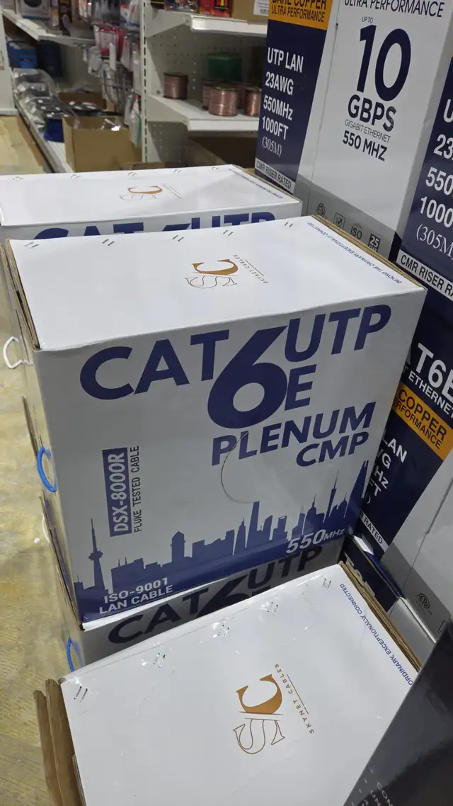 SKYNET CAT6E FT6 1000FT ISO CERTIFIED SOLID COPPER BULK CABLE