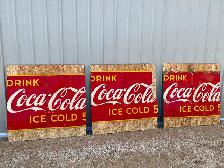 Coca-cola signs 1950, approx. 36" x 48" , some condition issues,