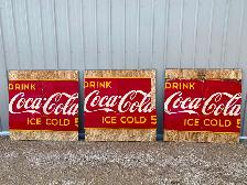Coca-cola signs 1950, approx. 36" x 48" , some condition issues, - Photo 2
