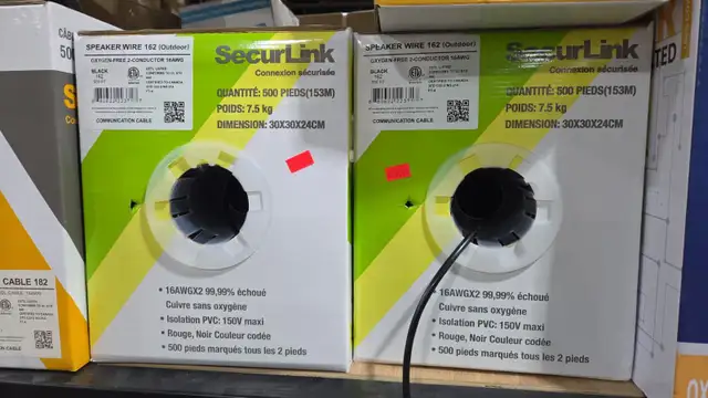 SPEAKER CABLE 2 CONDUCTOR 16 AWG BLACK OUTDOOR CABLE