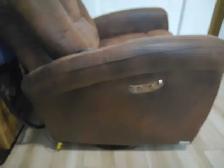 Fauteuil brun foncé électrique ajustable tête, dos, cou, rotatif