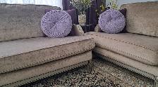 2-Piece Beige Velvet Sofa Set - Photo 6