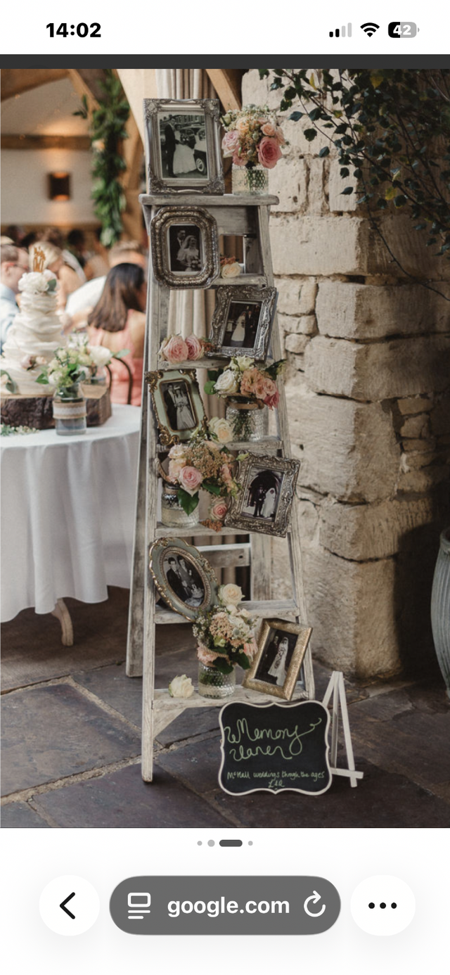 Wedding decor wood ladders