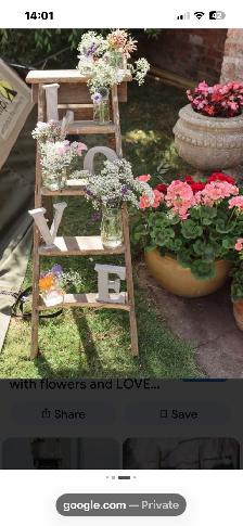 Wedding decor wood ladders - Photo 2