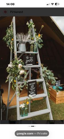 Wedding decor wood ladders - Photo 3