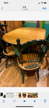 Wood Dinning table set deep discount