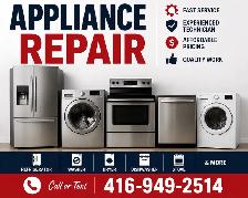 Fridge • Washer • Dryer Repair | 416-949-2514