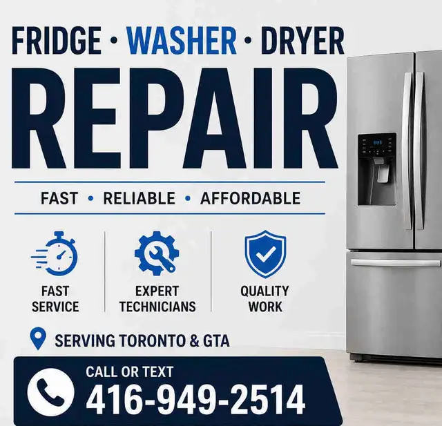 Fridge • Washer • Dryer Service | 416-949-2514