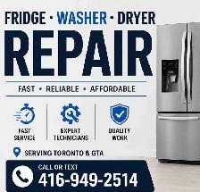 Fridge • Washer • Dryer Service | 416-949-2514