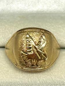 10K brushed Eagle Men’s Ring - Photo 2