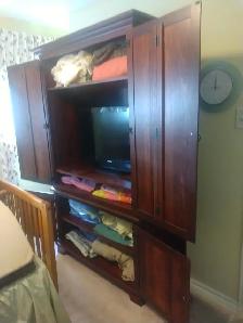 Solid Custom Cherry TV Armoire For Sale