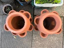 Two large strawberry clay pots for sale - Photo 2