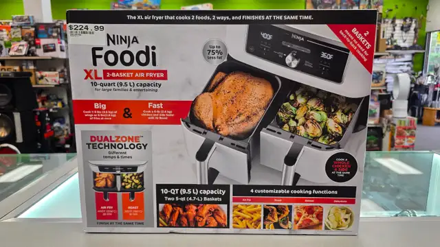 Ninja Foodi XL 2-Basket Air Fryer DZ300CWH - BRAND NEW