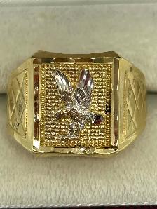10k 2Tone Diamond Cut Eage Men’s Ring - Photo 8
