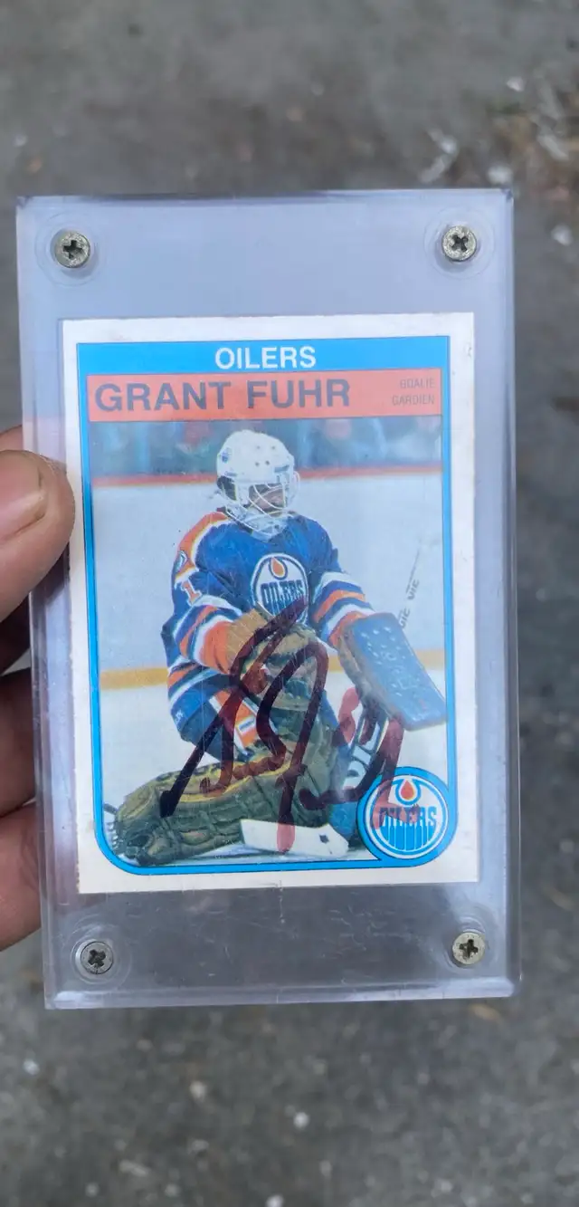 signed grant fuhr 1982 oilers card