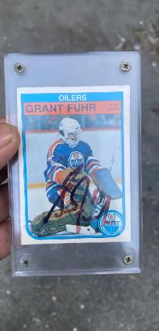 signed grant fuhr 1982 oilers card