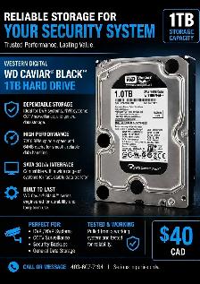 Western Digital WD Caviar Black 1TB Hard Drive – $40