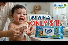 Soffs Baby Wipes (80 counts) just for $1