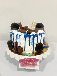 Blue drip cake, chocolate explition cake custom Cakes
