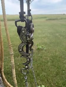 curb bit, leather hanger, and rawhide Romal rains
