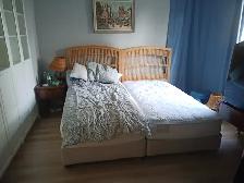 2 Single beds COMPLETE with mattresses, spring boxes and headboa