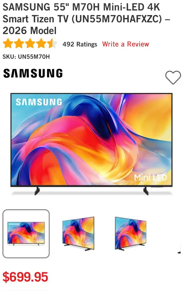 LG 65' QNED84B Series 4K UHD Mini-LED Smart TV