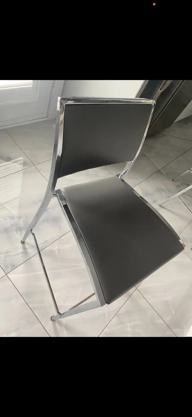 bar or Island Chairs set of 3  chrome and leather