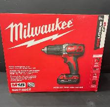 MILWAUKEE M18 COMPACT 1/2" HAMMER DRILL/DRIVER KIT 2607-22CT