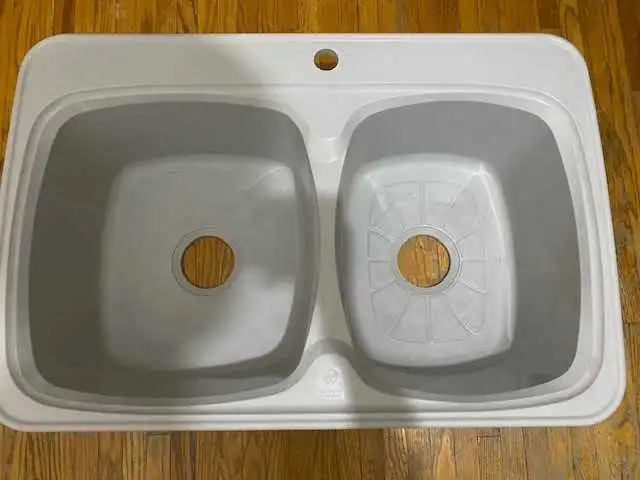 Kitchen Sink White Double Bowl
