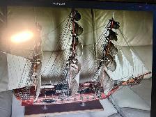 ONE BEAUTIFUL HAND BUILT  19 CENTURY FRIGATE SHIP - Photo 7