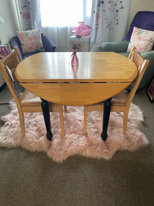 Drop Leaf Table with Two Chairs