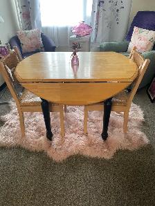 Drop Leaf Table with Two Chairs