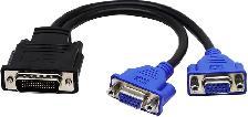 DMS-59 Male to Dual VGA Female Video Card Adapter