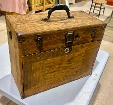 Antique Dovetailed Oak Machinist Tool Chest w Multiple Drawers - Photo 3