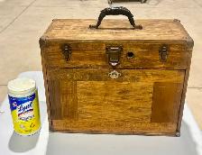 Antique Dovetailed Oak Machinist Tool Chest w Multiple Drawers - Photo 8